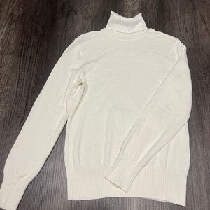 Time and Tru Women's White Turtleneck Sweater